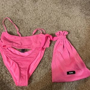 Sparkly Pink Triangl Bathing Suit